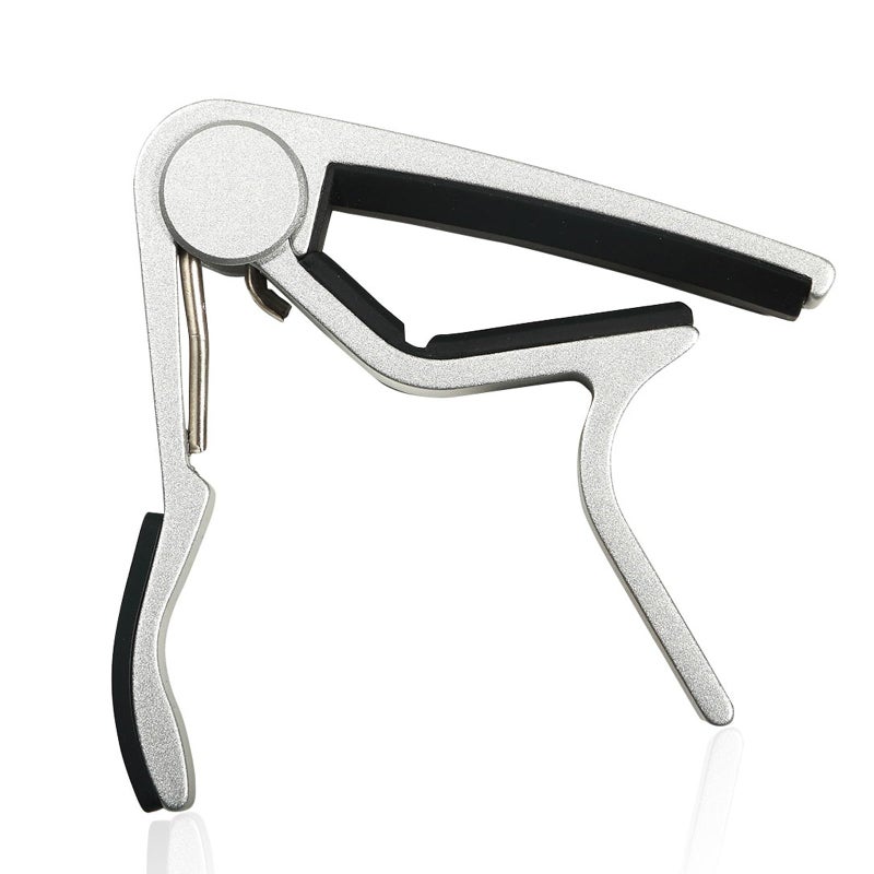 Wingo كابو جيتار بيد واحدة 6 أوتار من وينغو للجيتارات الصوتية والكهربائية - عبوة من 2 باللونين الأسود والفضي - Image 4